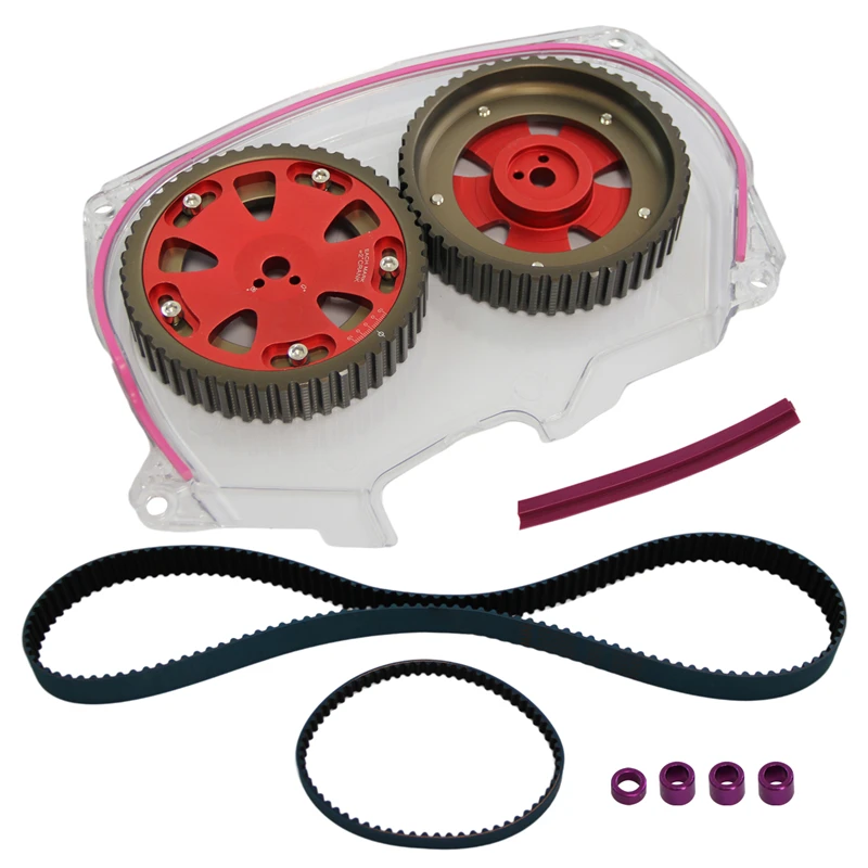 

Cam Pulleys + Timing Belt + Balance Belt + Clear Cover for Fits for Mitsubishi Lancer EVO IV V VI VII VIII 4G63T 96-05