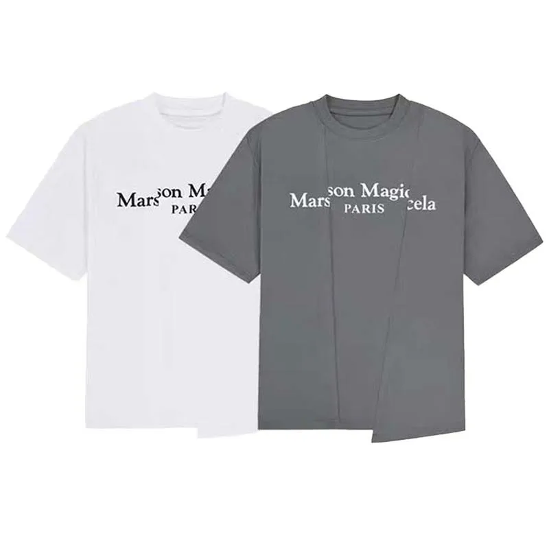 

Maison Margiela T-shirts Men and Women Irregular Splicing 22SS New MM6 Women's Oversized Harajuku T Shirt Streetwear T-shirt