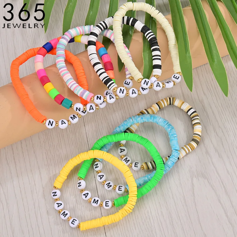 

2022 New Style Customized Name Bangle Personalized Nameplate Multicolor Rope Beads Bracelet For Women Girl Jewelry Birthday Gift