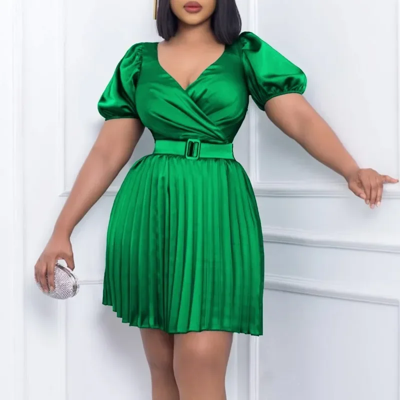 Плюс размер летняя новая модная сексуальная одинаковая юбка с v-образным вырезом