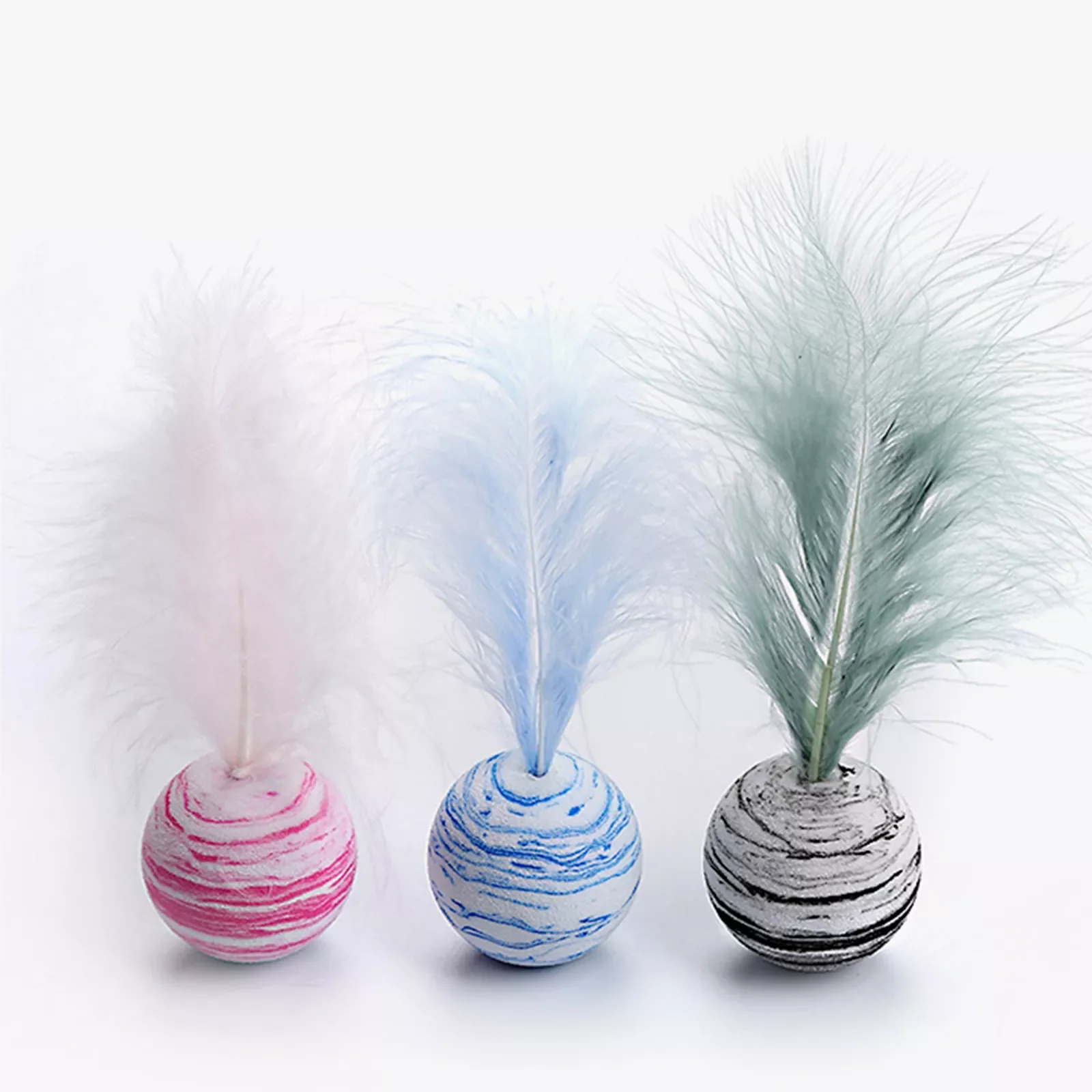 

Cat Toy Star Balls Plus Feather High Quality EVA Material Light Foam Ball Throwing Funny Interactive Plush Toy Supplies