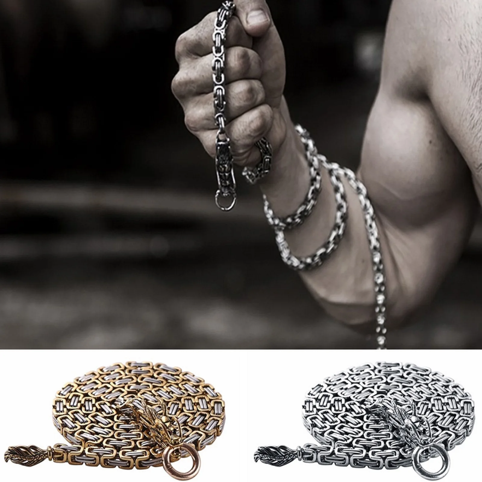 

Titanium Steel And Copper Keel Bracelet Necklace Detachable Outdoor Self Defense Chain Whip Waist Chain Tactical Bracelet