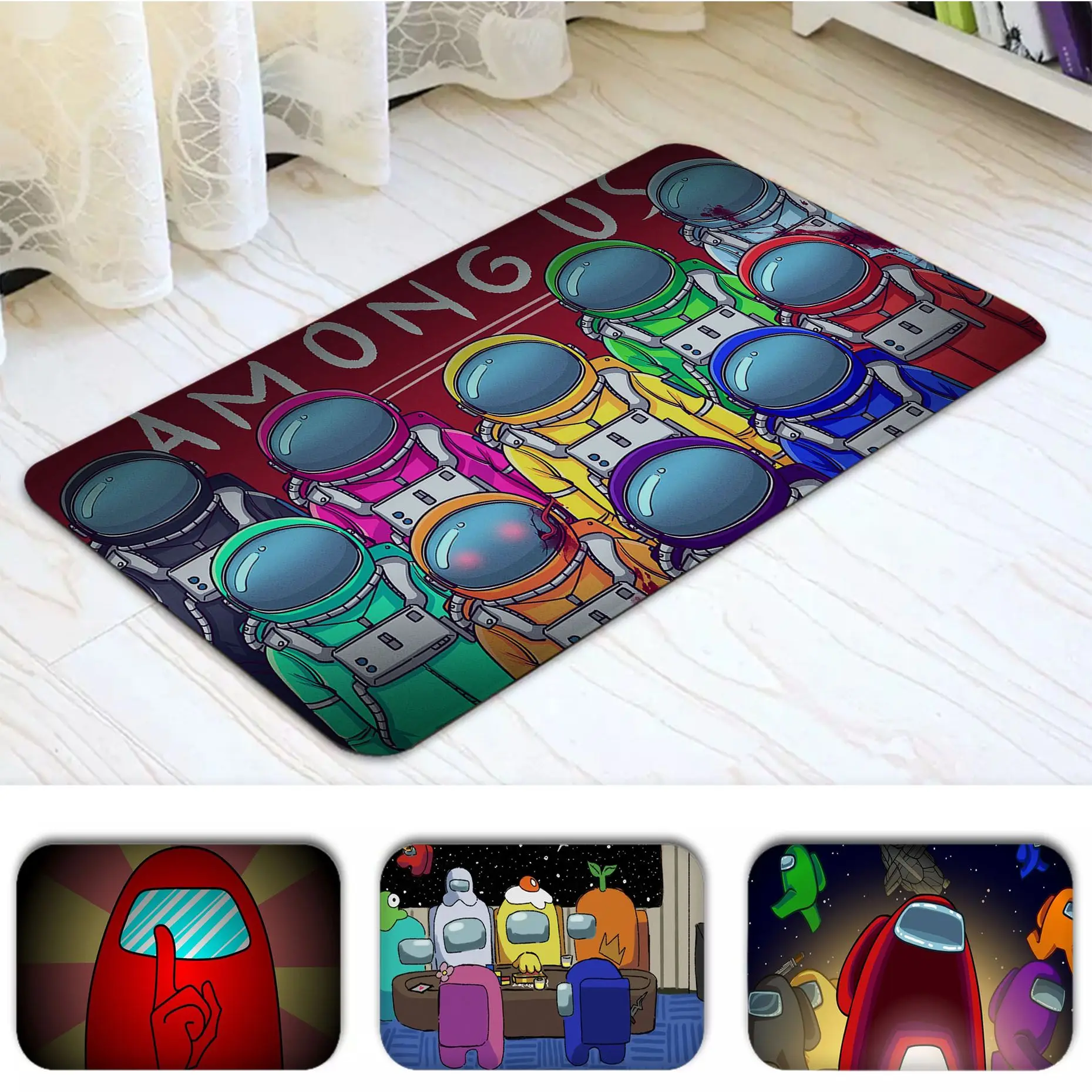 

Среди с принтом из игры, фланелевый напольный коврик, декоративный коврик для ванной, нескользящий коврик для гостиной, кухни, Придверный ко...