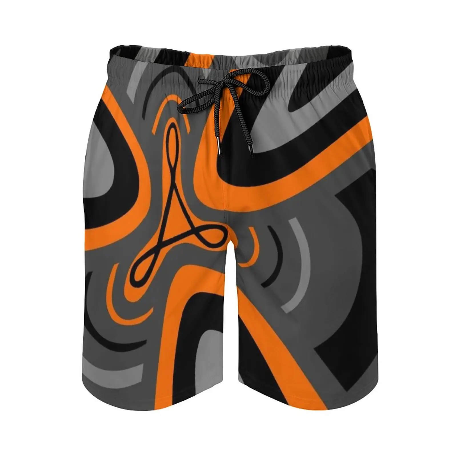 

Hail Adobe-Orange Grey And Black Men'S Sports Short Beach Shorts Surfing Swimming Boxer Trunks Adobe Program Grey Gray Black