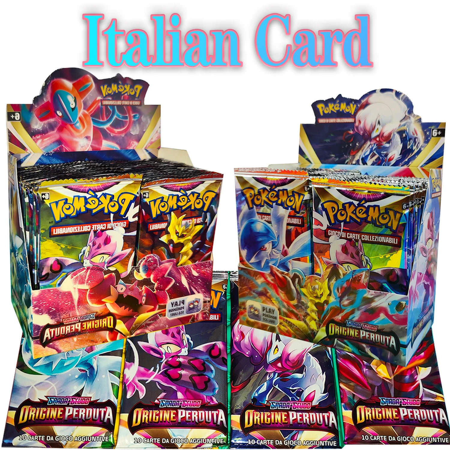 

Italian Pokémon TCG Card : Spada e Scudo - Origine Perduta Booster Collectible Trading Playing Game Pokemon Gold Cards Box