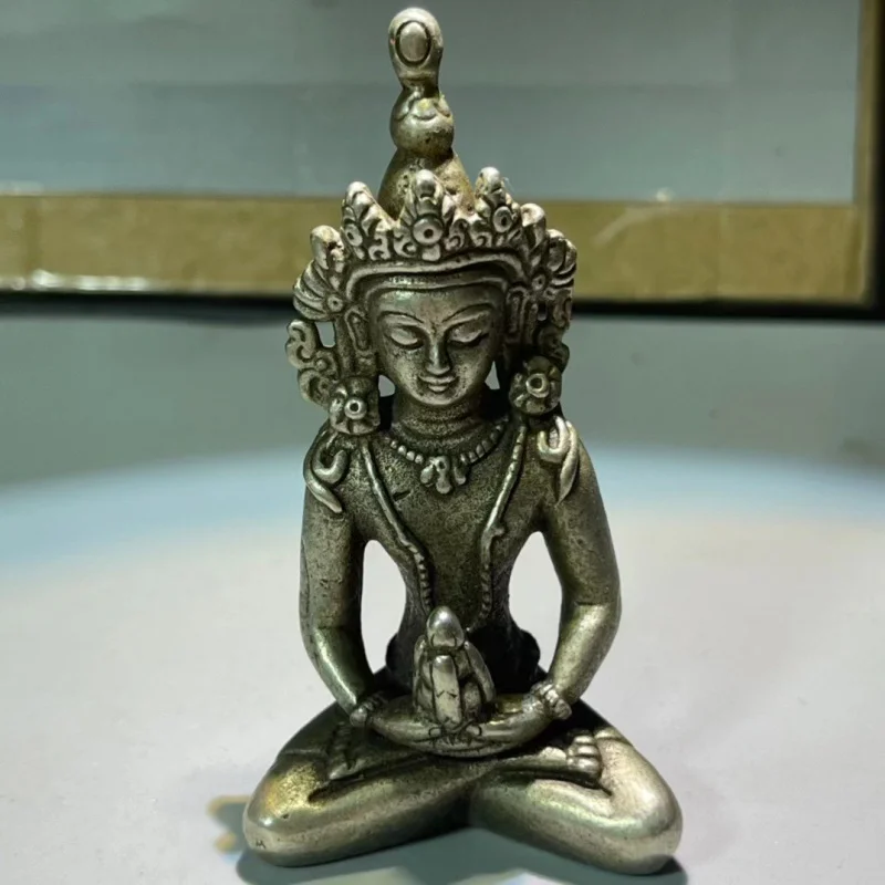 

Antique Miscellaneous Retro White Copper Buddha Statue Home Ornaments Home Living Room Office Brazen Buddha Ornament Ornaments