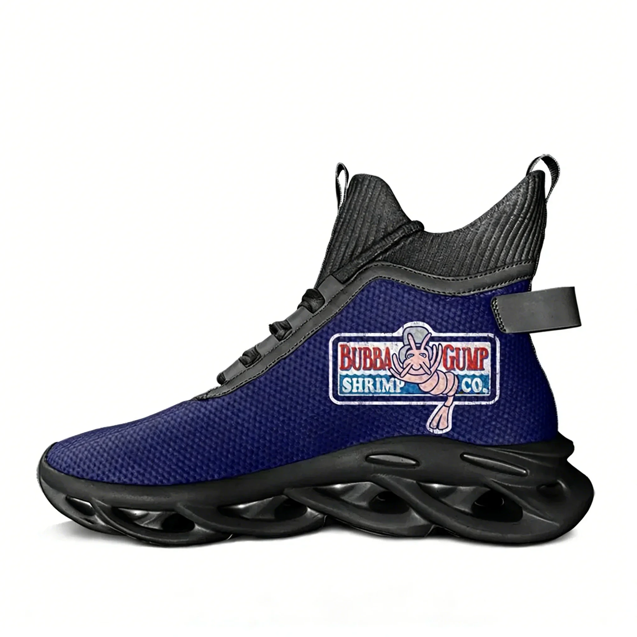 Фото Ретро-кроссовки Bubba Gump Shrimp High Top Flats 1994 года, в стиле Форреста Гампа, для мужчин и женщин, спортивные, для хайкинга, бега, путешествий, на заказ №3