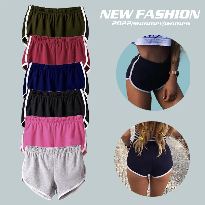 

Женские шорты, летние простые базовые универсальные Короткие штаны в стиле Харадзюку, повседневные сексуальные шорты, однотонные спортивн...