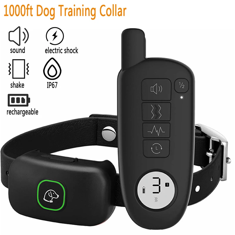 

400m Waterproof Dog Training Collar Dog Trainer Electric Dog Training Collar Pet Remote Control Rechargeable with LCD Display