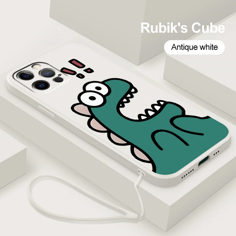 

Cartoon Little Monster Phone Case For Apple iPhone 14 13 12 Mini 11 XS Pro Max X XR 8 7 Plus SE Liquid Rope Soft TPU Cover