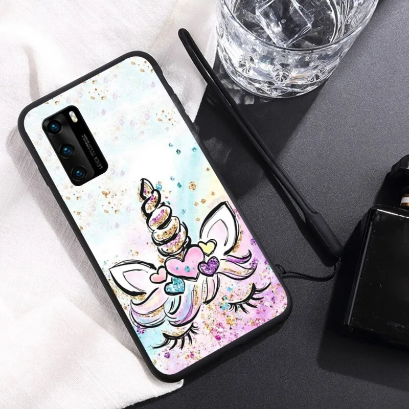 Мультяшный Единорог чехол для телефона Huawei Y6 Y7 Y9 Prime 2019 Y9s Mate 10 20 40 Pro Lite Nova 5t
