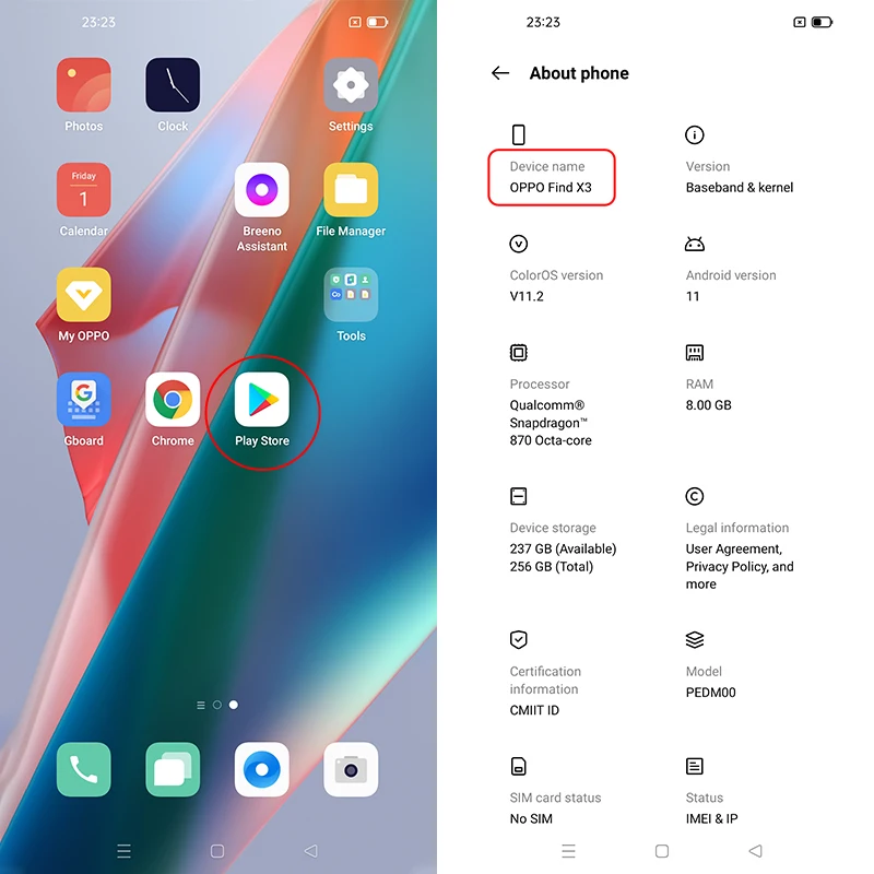 Najtaniej Oryginalny OPPO Znajdź X3 5G Telefon Komórkowy 6.7 Calowy 120Hz AMOLED Snapdragon 870 Octa Core 8GB RAM 256GB ROM 65W Super ładowanie Błyskowe NFC