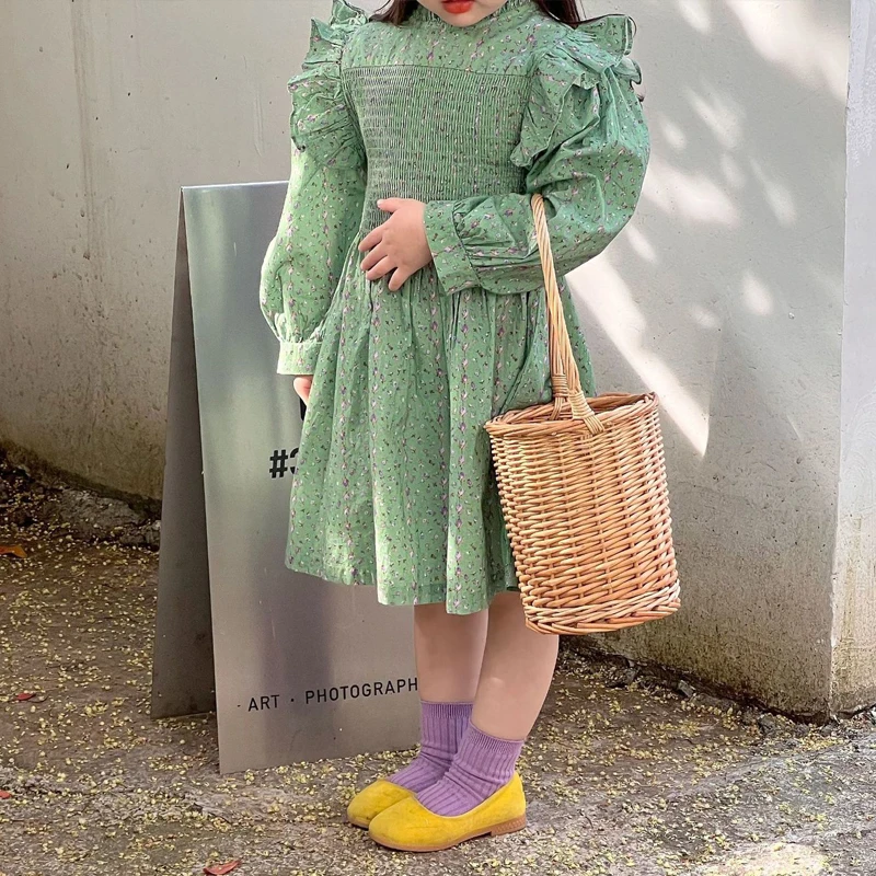 

Spring Autumn Girls Dress Toddler Dress Baby Dress Kids Vestidos Children Clothes Fashion Flying Lace Elastic Bust 1-6Y