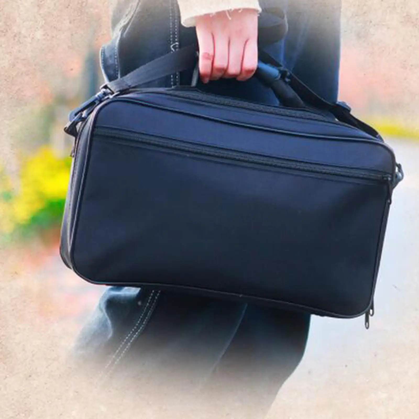 

Oxford Cloth Oboe Carrying Case Water-Resistant Zipper Velvet Liner Adjustable Strap Padded Handle Shoulder Bag Protection Black