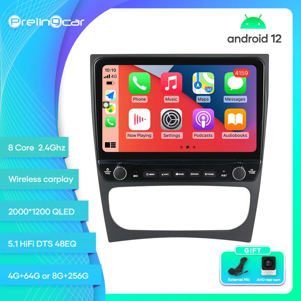 

For Mercedes Benz CLK W209 W203 W208 W463 Android 12 Car Monitor 8 256g Carplay RDS GPS Built 2din Radio DVD Player 5.1 DST