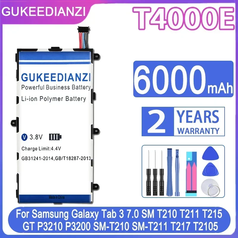 GUKEEDIANZI Tablet T4000E аккумулятор 6000 мАч для Samsung Galaxy Tab 3 Tab3 7 0 дюйма T211 T210 T215 T217A SM-T210R T2105