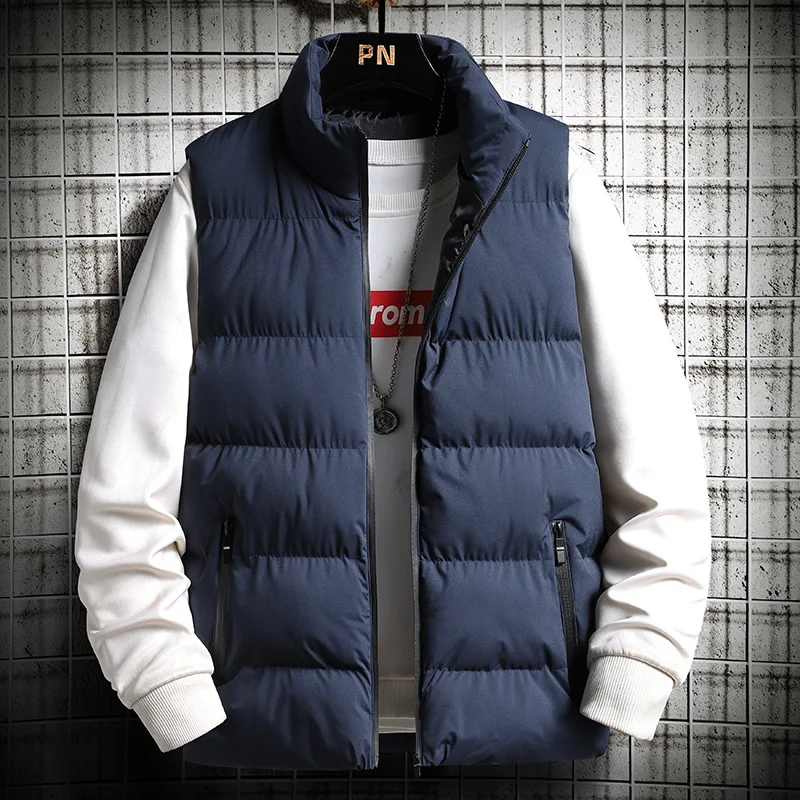 Men's Solid Color Trend Autumn and Winter Warm Vest Men's Korean Version of Waistcoat