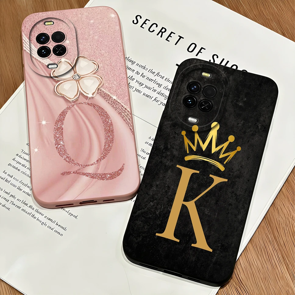 Фото Чехол для телефона Huawei Nova 15 Pro Max Capa Luruxy с буквами от A до Z, гладкий защитный чехол для Huawei Nova 15 Pro Max, мягкий бампер №1