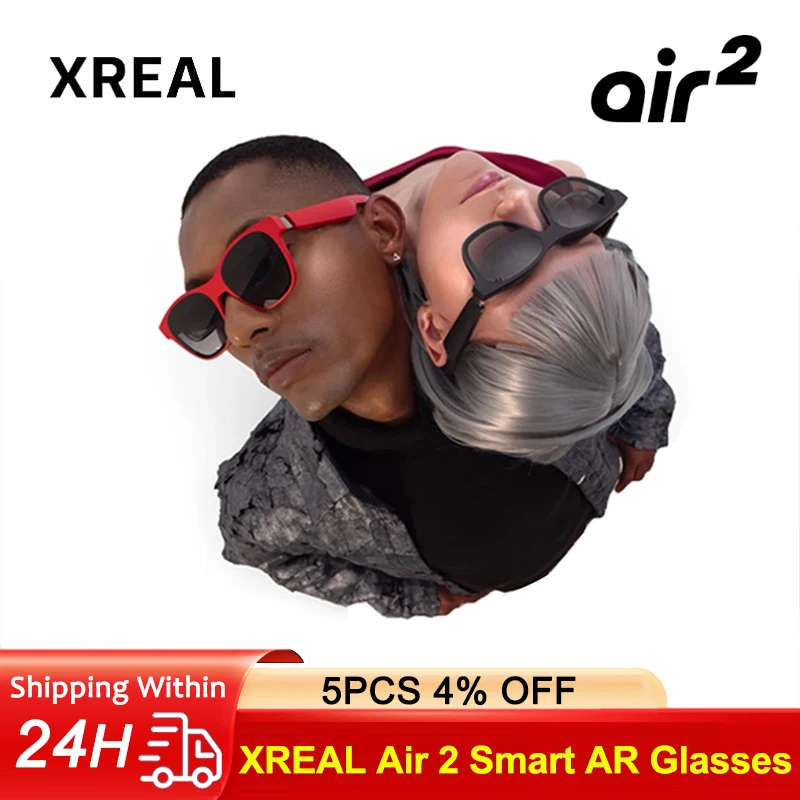 Фото Оригинальные очки Xreal Air 2 AR, 120 Гц, 330 дюймов, микро-OLED, большой экран, вид 1080P, 75 г, 120 Гц, умные очки, очки для игрового монитора №1