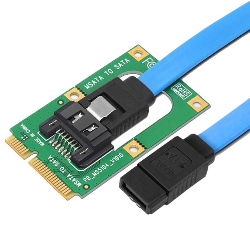 

mSATA to SATA Converter Card Mini SATA to 7-Pin SATA Extension Adapter Full-high Half-size for 2.5" 3.5" HDD SSD with SATA Cable