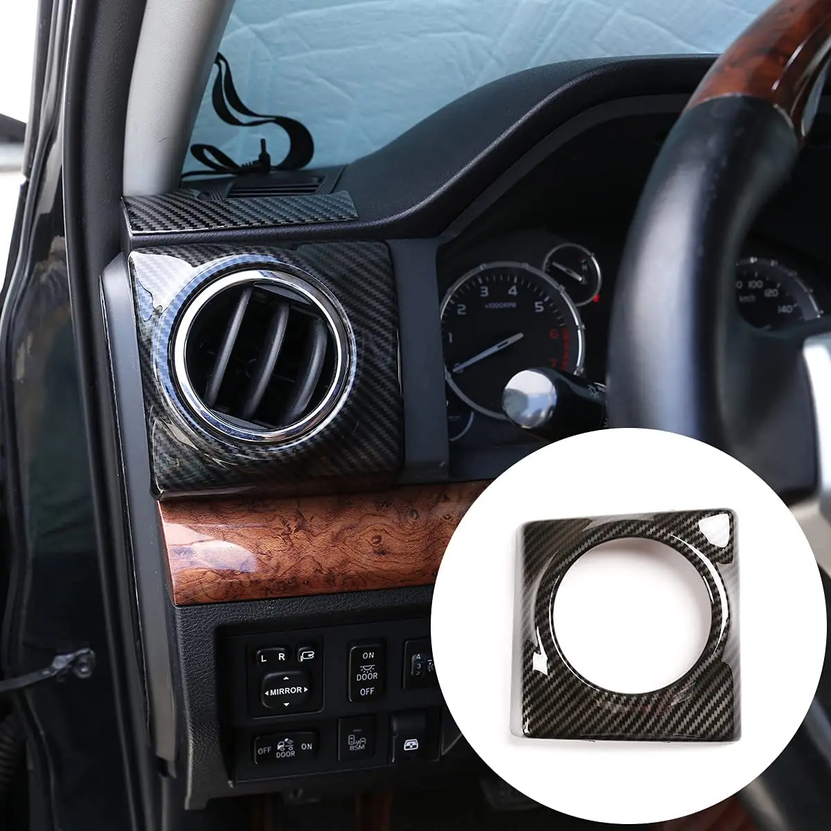 

for Toyota Tundra 2014-2021 Side Air Conditioning Vent Outlet Decoration Cover Trim ABS plastic (Carbon fiber pattern)