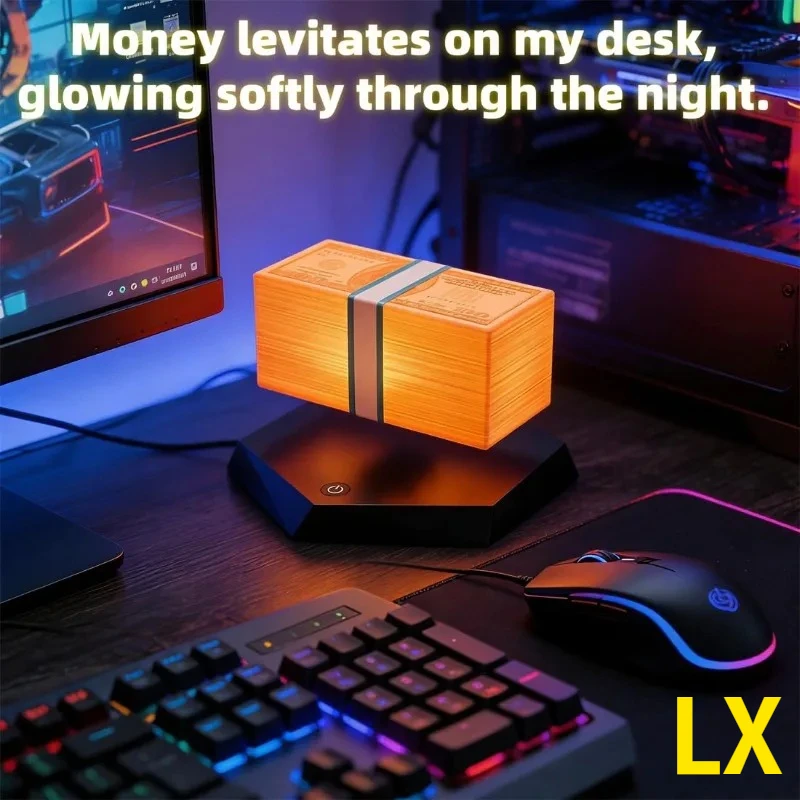 Фото Лампа-копилка GTA5 Maglev Golden Lantern: игровая периферия Grand Theft Auto, аналогичная лампе Grand Theft Auto Floating Money, для подарка, лампа в виде доллара №3