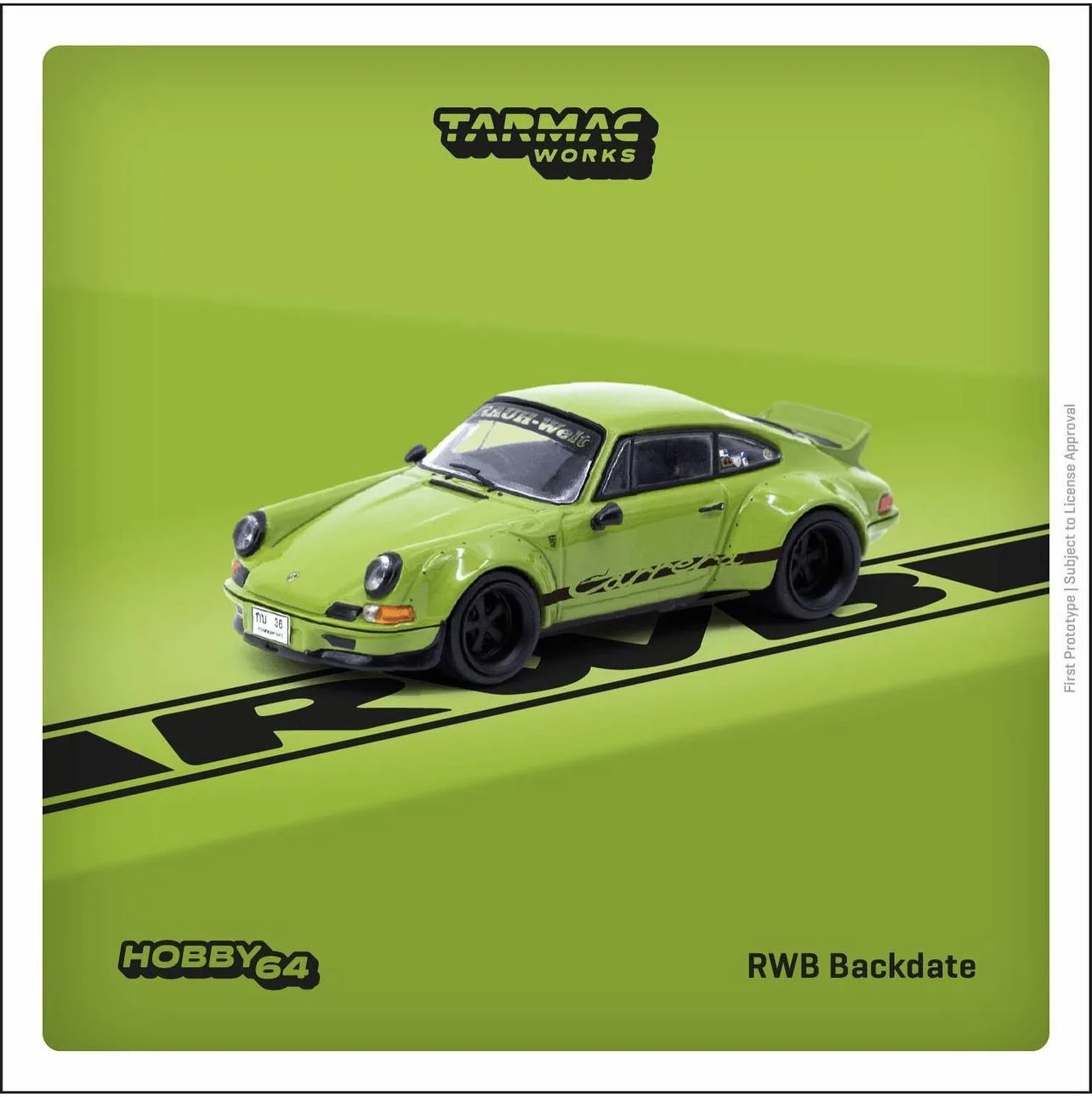 

TW In Stock 1:64 911 964 RWB Backdate Olive Green Alloy Diorama Car Model Collection Miniature Carros Toys Tarmac Works