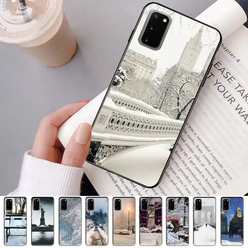 

Winter New York Central Phone Case for Redmi 8 9 9A for Samsung J5 J6 Note9 for Huawei NOVA3E Mate20lite cover