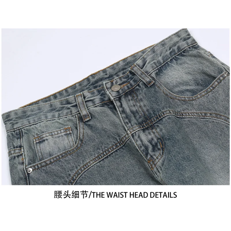 Streetwear Men 2022 Autumn and Winter Loose Straight Cylinder Jeans Vintage Haren Pants Fashion Comfortable Blue Trousers Female