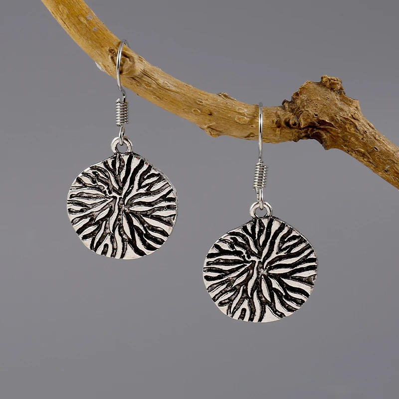 

Ethnic Style Circular Irregular Pattern Retro Women's Earrings Versatile