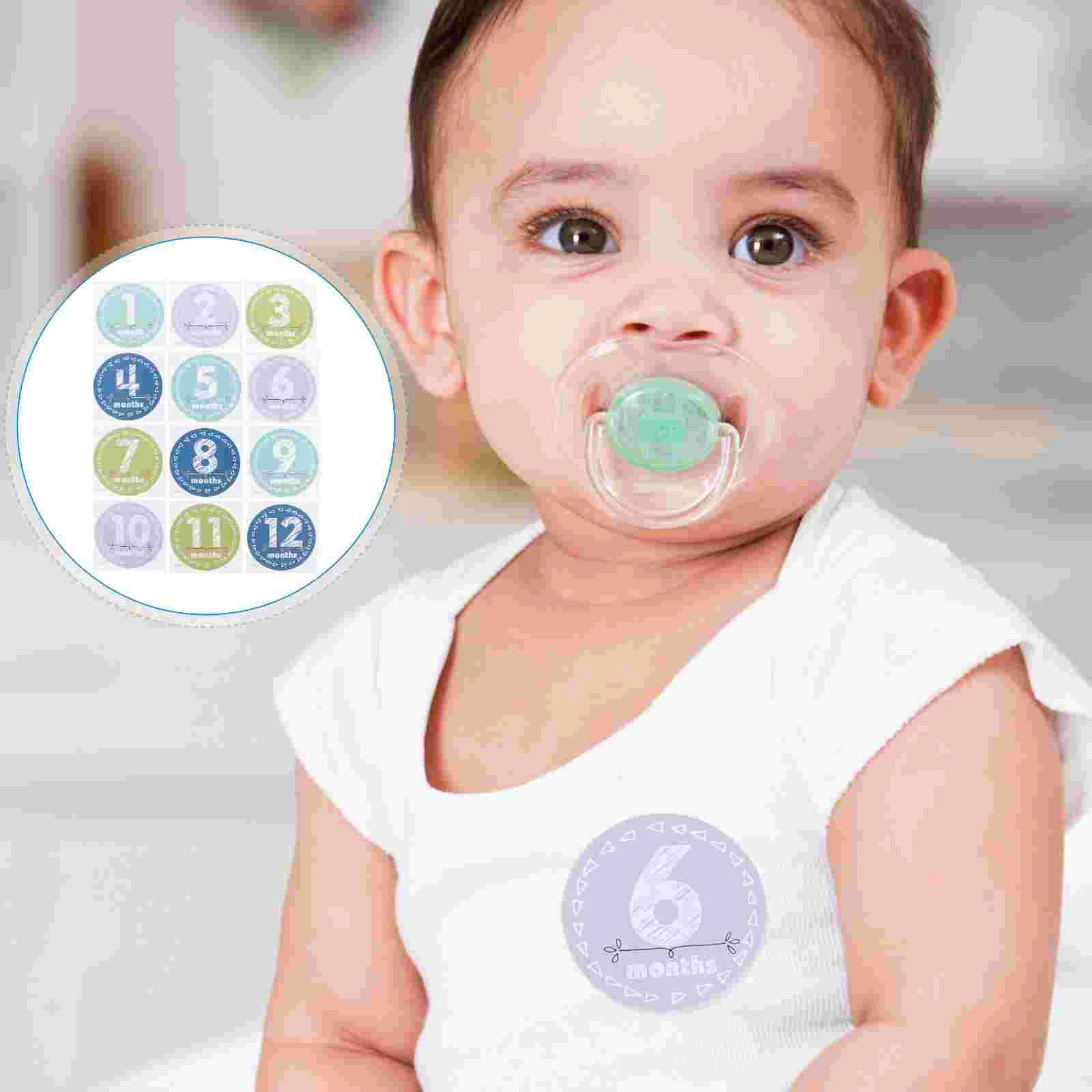 

Baby Stickers Sticker Month Milestone Monthly Boy Newborn Photo Photography Props Old Paper Label Age Keepsake Baby accessories