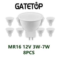 8pcs led low voltage spotlight mr16 gu4 0 12v 3w 7w super bright warm white light replacement 20w 50w 100w halogen lamp