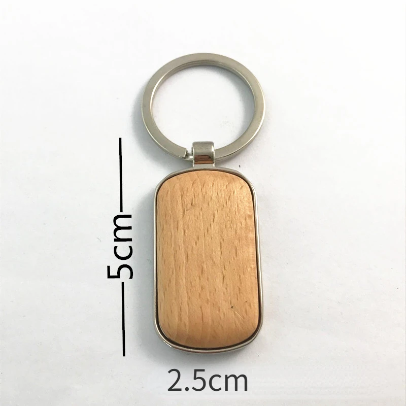Metal Wood Keychain Heart Shaped Wooden Key Ring Engrave Custom Keyring Personalized Lettering Blanks DIY Factory Wholesale Bulk