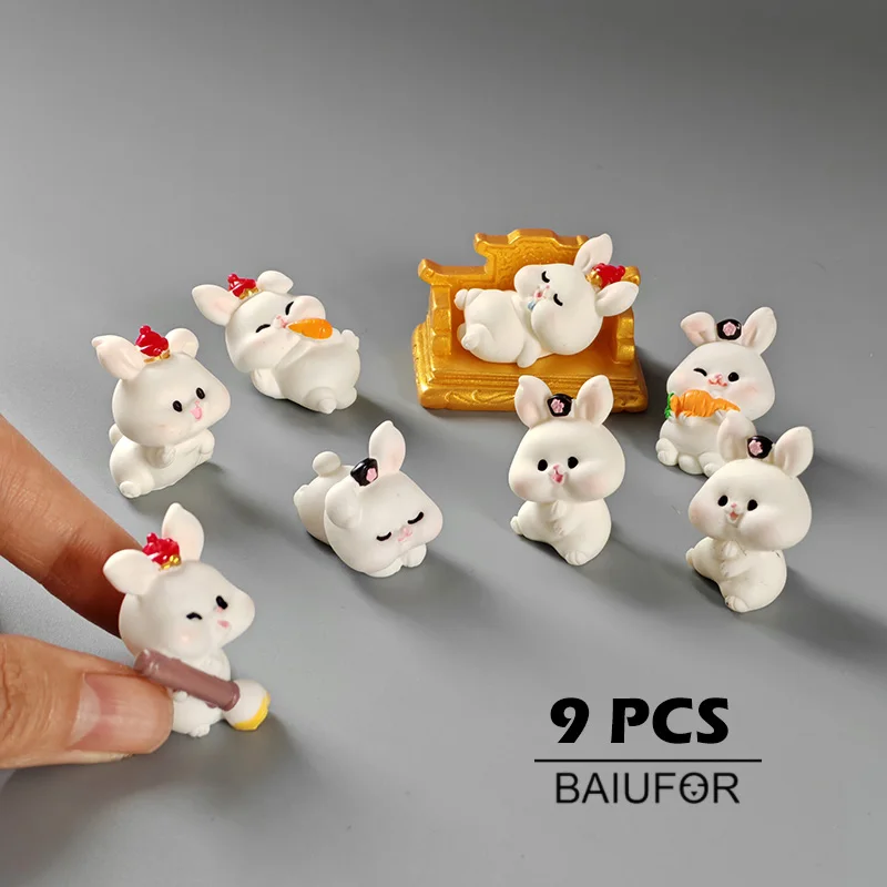 

Семейная фигурка лесного кролика, миниатюрное украшение для сказочного сада своими руками, автомобильные аксессуары, новогодние подарки, домашний декор, 6-10 шт.