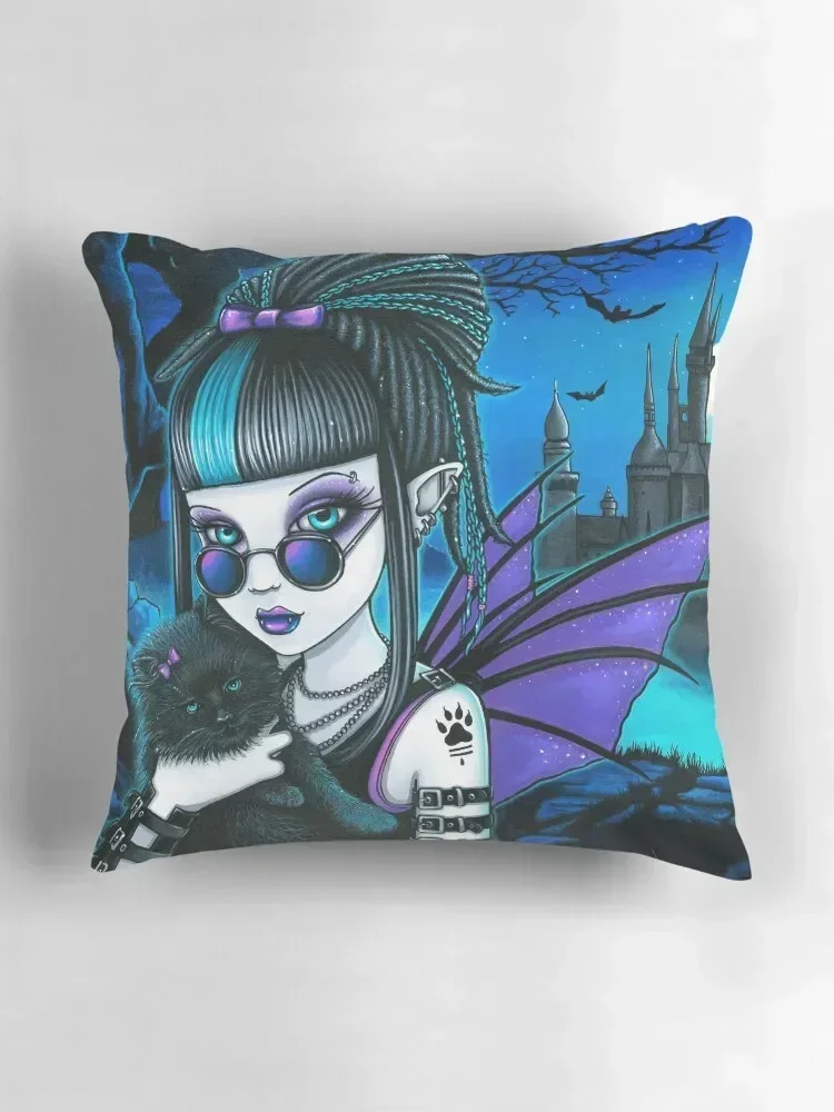 Ameila Vampire Moon Black Cat Blue Castle Fairy от Myka jelina декоративная подушка чехлы для диванов