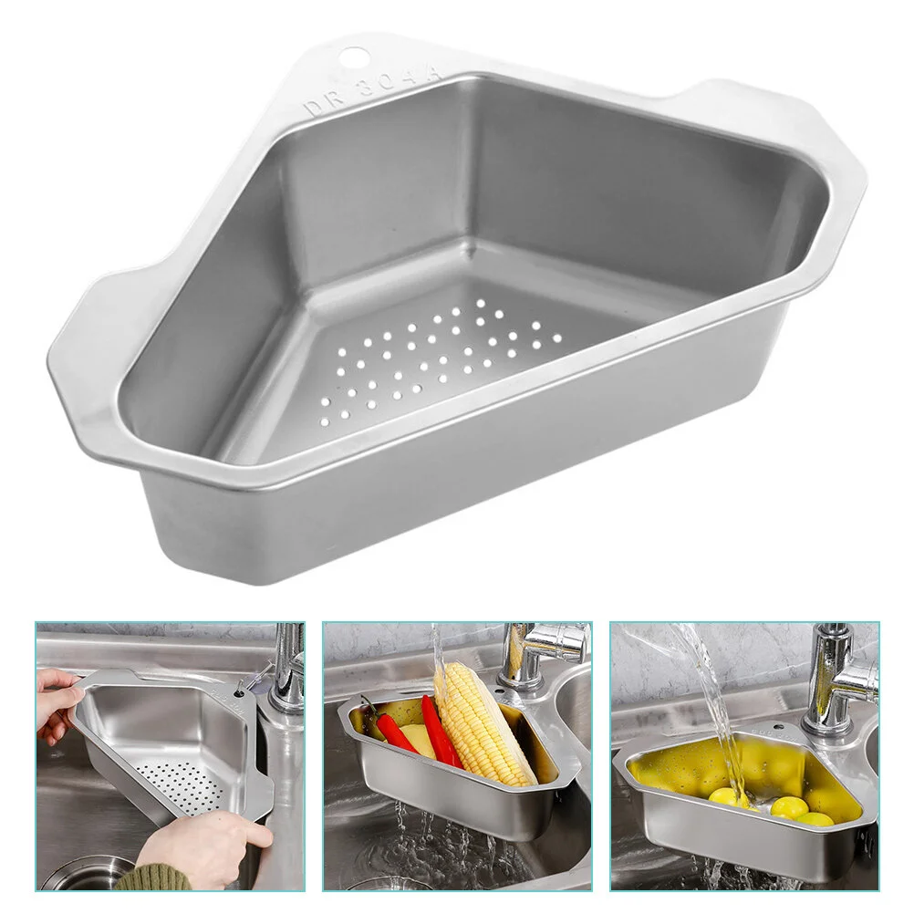 

Fruit Drain Basket Washing Filter Kitchen Supply Water Triangle Corner Strainer