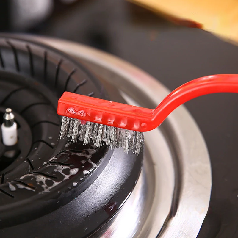 

3pcs Efficient Gas Cooker Brushes Nylon/copper/iron Brush Hair Gas Stove Oil Stain Remover Kitchen Cleaning Brushes