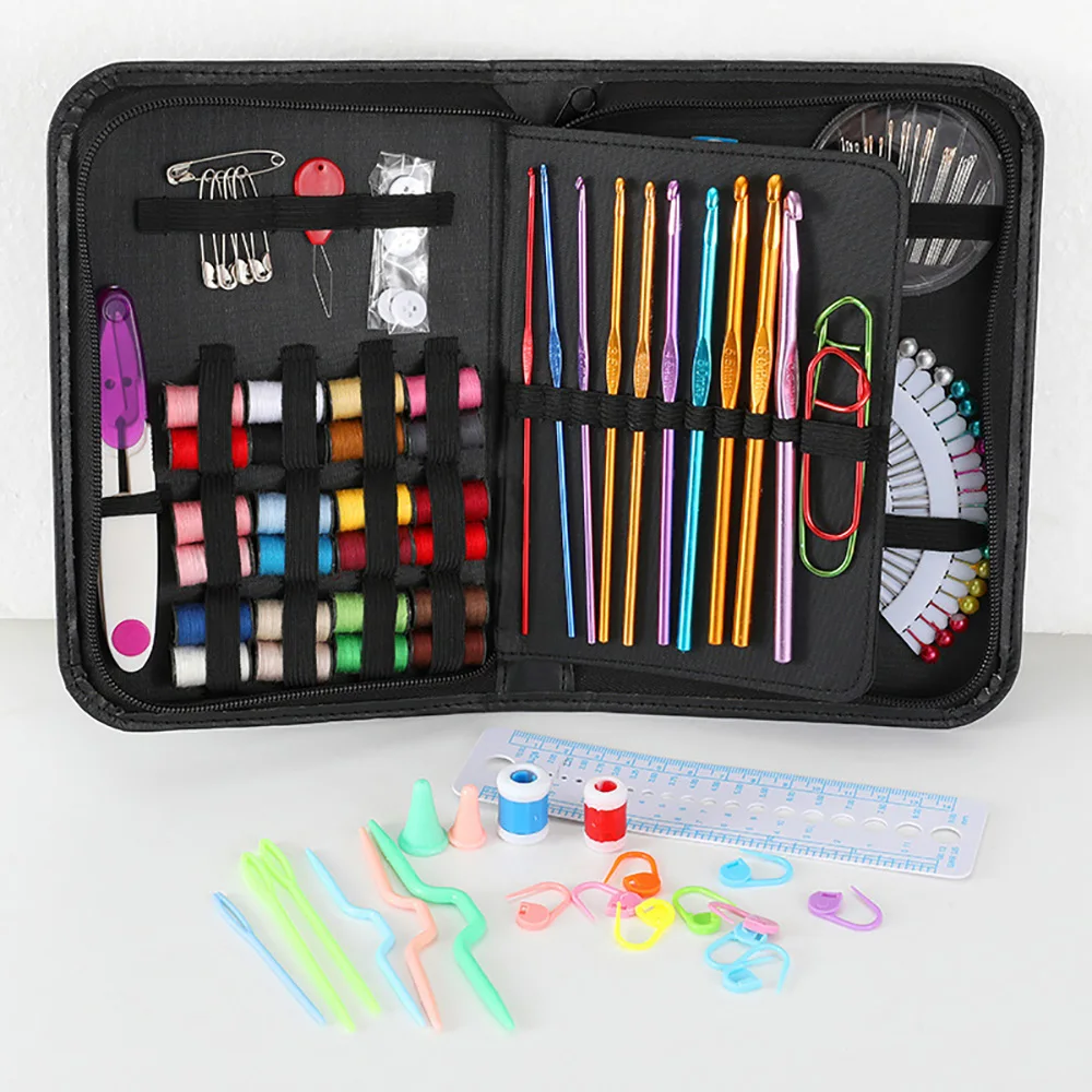 

Цветной алюминиевый вязальный Набор для вязания крючком, инструменты для вязания крючком, набор аксессуаров для вязания крючком
