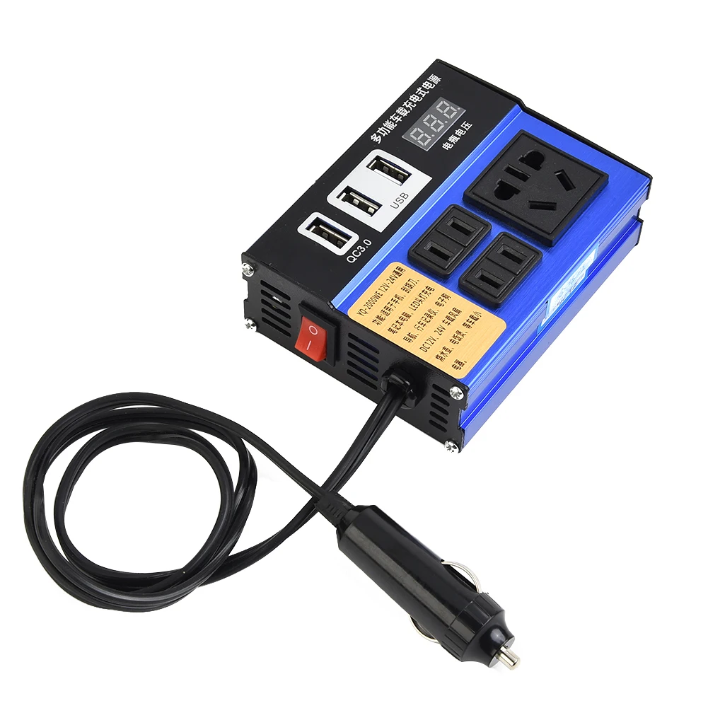 

Автомобильный инвертор, 4-USB, 12 в пост. Тока, 24 В до 220 В пост. Тока
