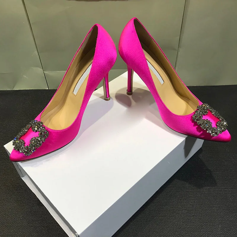

Pointed Satin Toe High Heels for Women's Singles Shoes