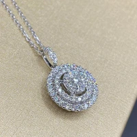 gorgeous bridal wedding necklace aaa cubic zirconia round pendant elegant womens neck lace accessories fashion jewelry