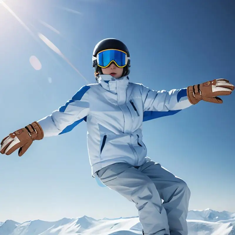 Детские зимние перчатки Нескользящие уличные с милым медведем плюшевые