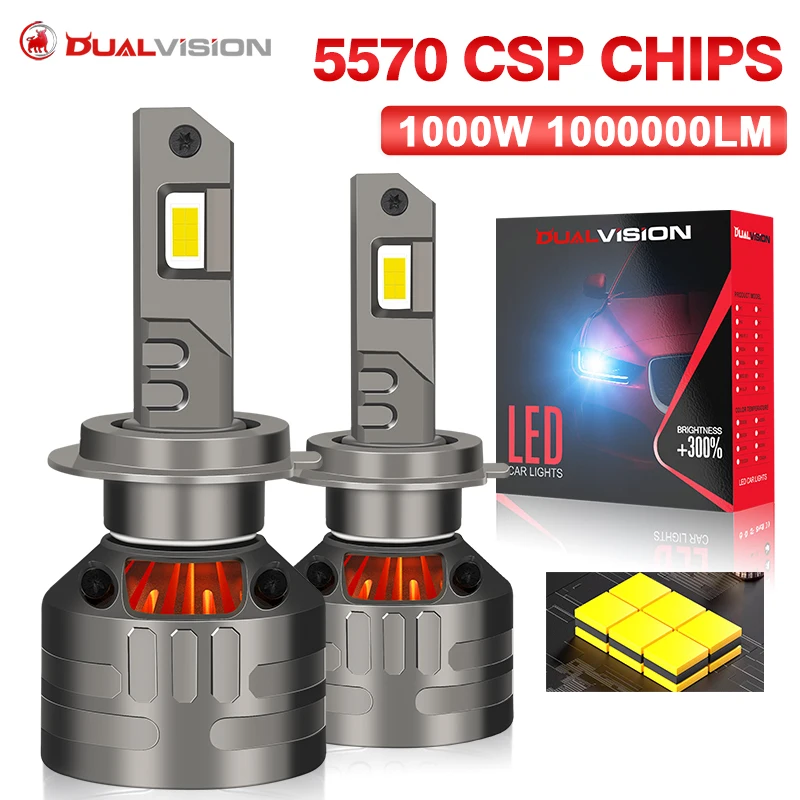 

1000 Вт 4300K H7 H4 H11 H8 Led 5570 CSP Чип 6000K 9005 9006 HB3 HB4 9012 HIR2 Автомобильные светодиодные фары Canbus 12V Tubro Auto Противотуманные фары