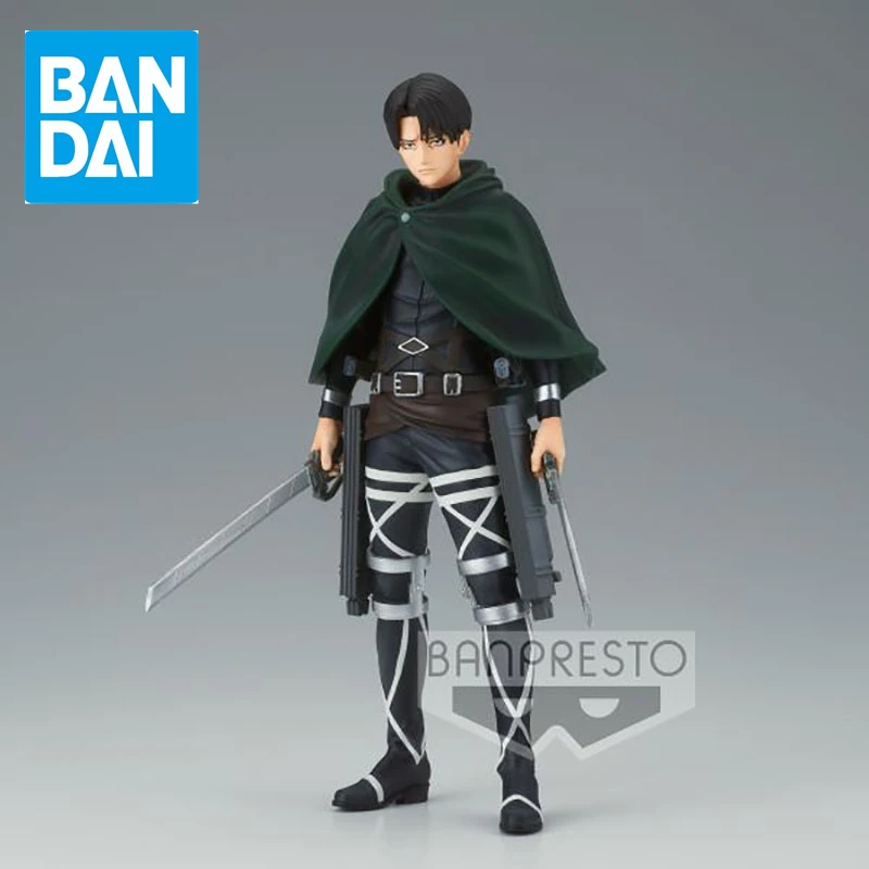 

Original BANPRESTO Attack on Titan Levi Ackerman Figure Bandai Genuine Japan Anime PVC Doll Model Toy for Fans Collection Gifts