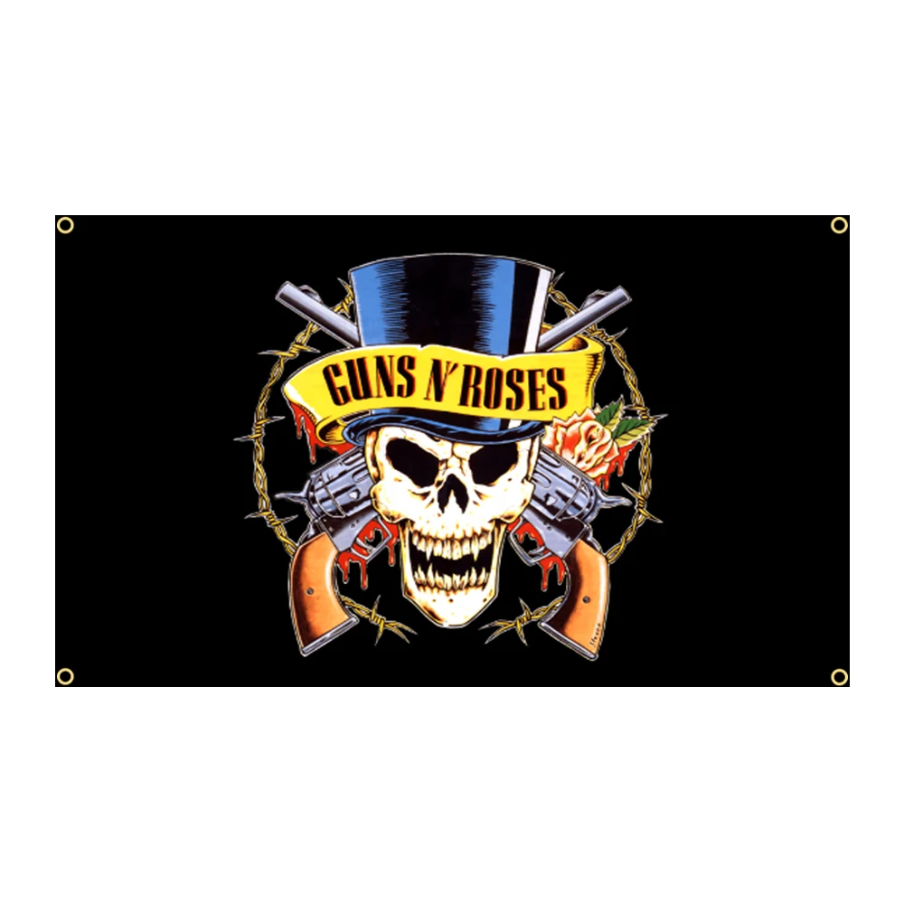 90x150cm Guns And American Roses Rock Band Flag Polyester Printed Banner Decoration | Flags