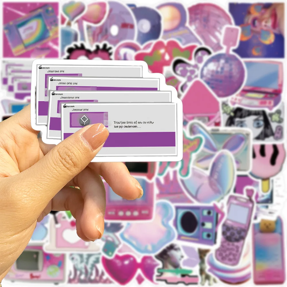 

50 PCS Purple Solar Term Wave Girl Stickers For Suitcase Skateboard Laptop Luggage Fridge Phone Car Styling DIY Decal waterproof