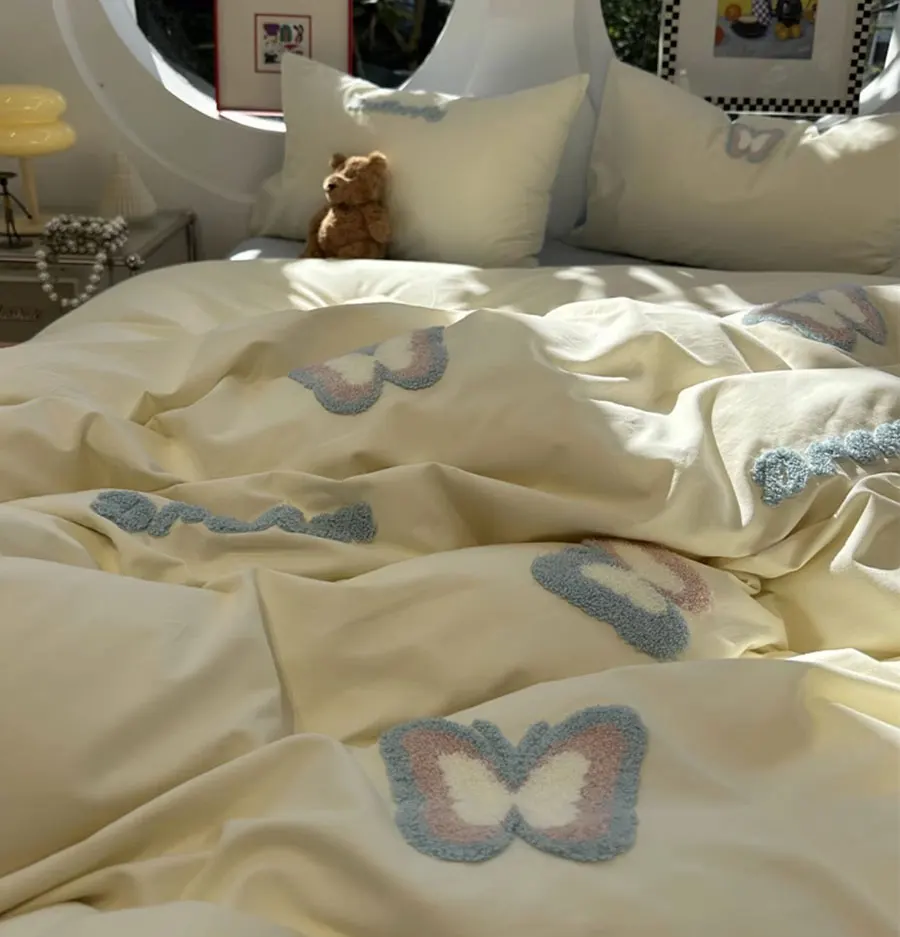 Романтическое полотенце с вышивкой бабочкой постельный комплект 1 5 8 2 0 полный