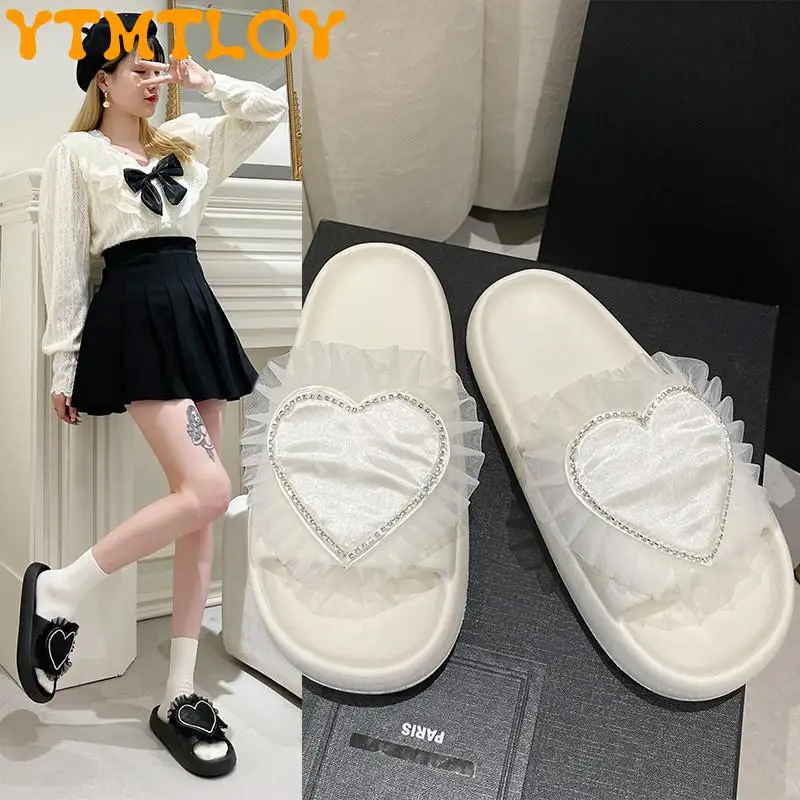 

Slippers For Women's Summer Wear 2022 New Summer Net Red Comfortable Soft Bottom Flat Bottom Out Sandals Ins Fairy Style