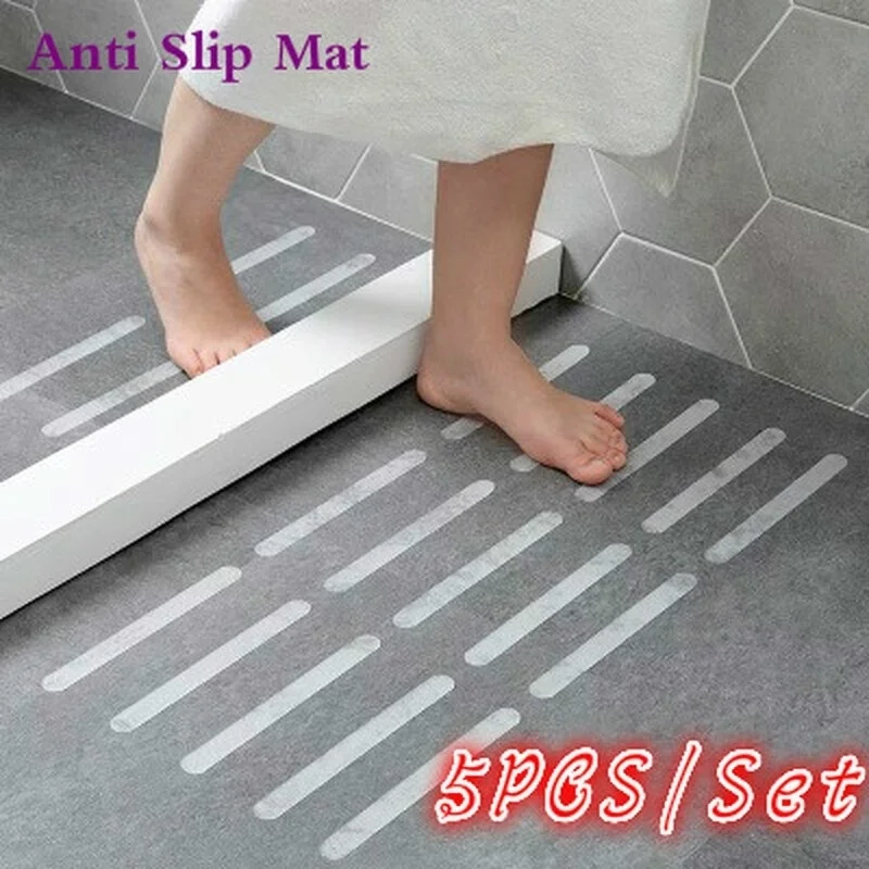 

5 Pcs/Set Anti Slip Bath Mat Grip Stickers Non Slip Shower Strips Flooring Safety Tape Mat Pad Bathroom Mat