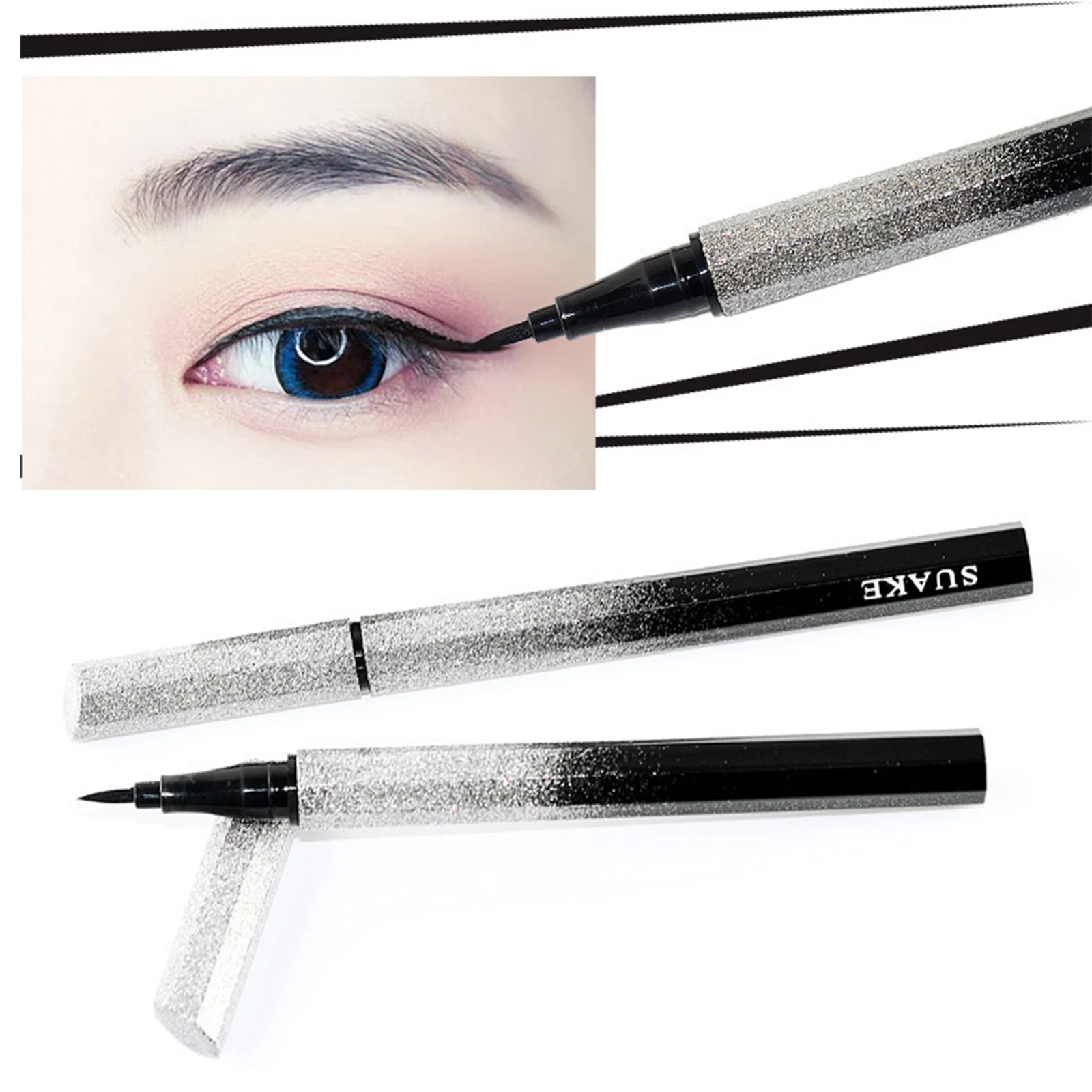 

1PC Women Black Liquid Eyeliner Long-lasting Waterproof Smudge-proof Sweat-proof Eye Liner Pencil Makeup Cosmetic Tools
